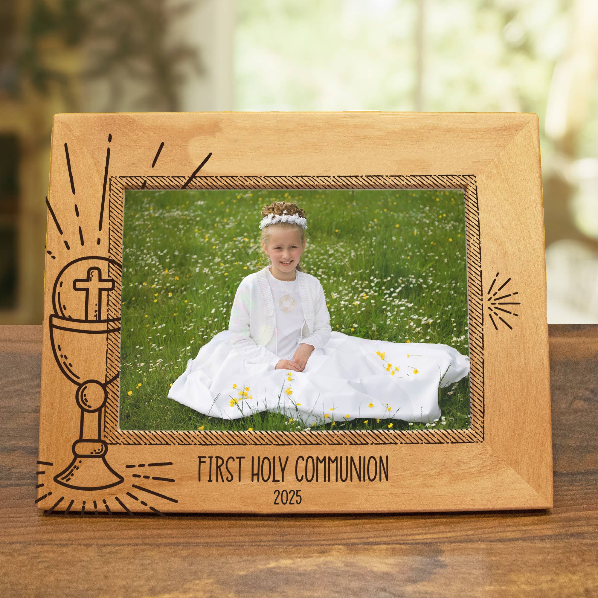 First Holy Communion Wood Picture Frame - Radiant Eucharist