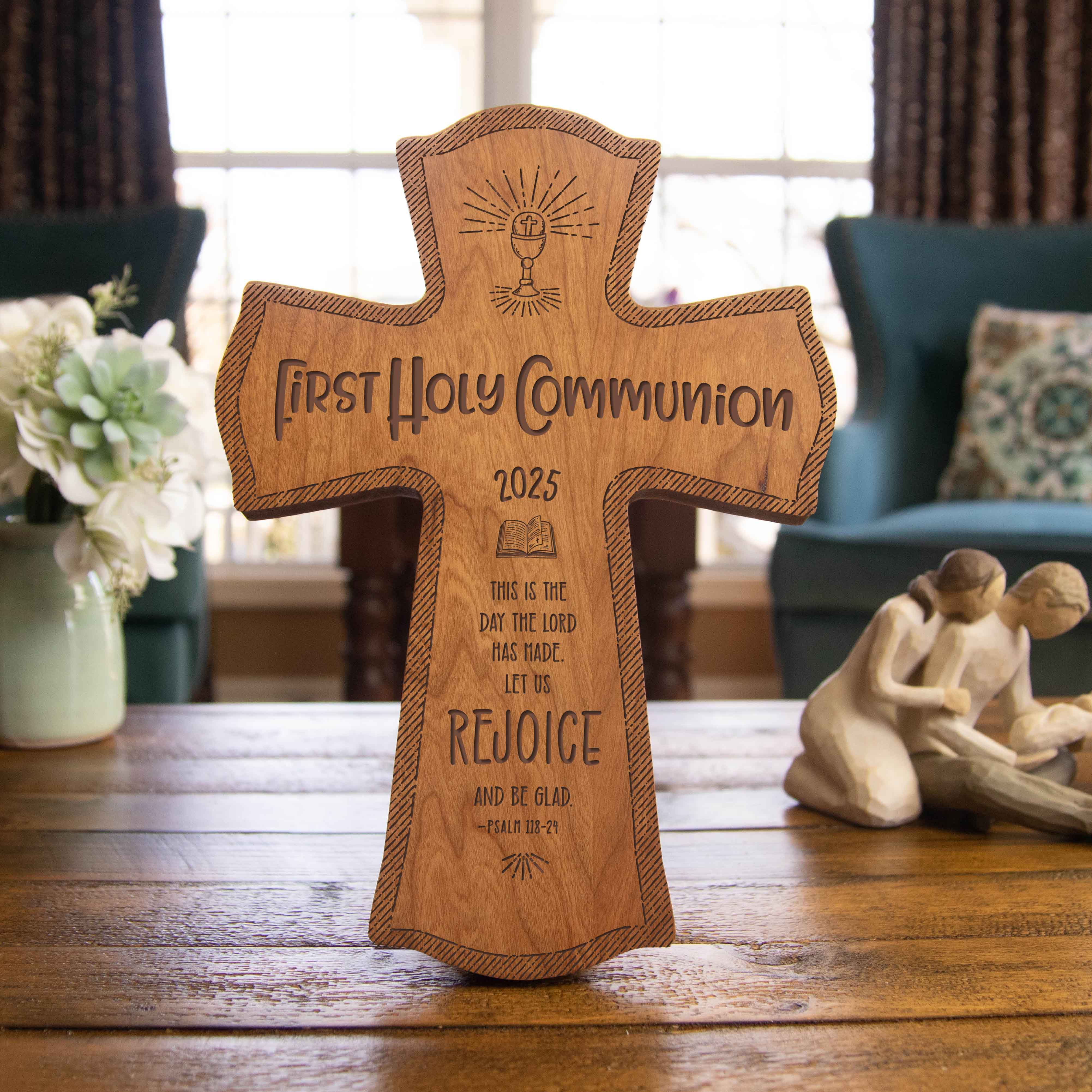 First Holy Communion Wood Wall Cross 2025