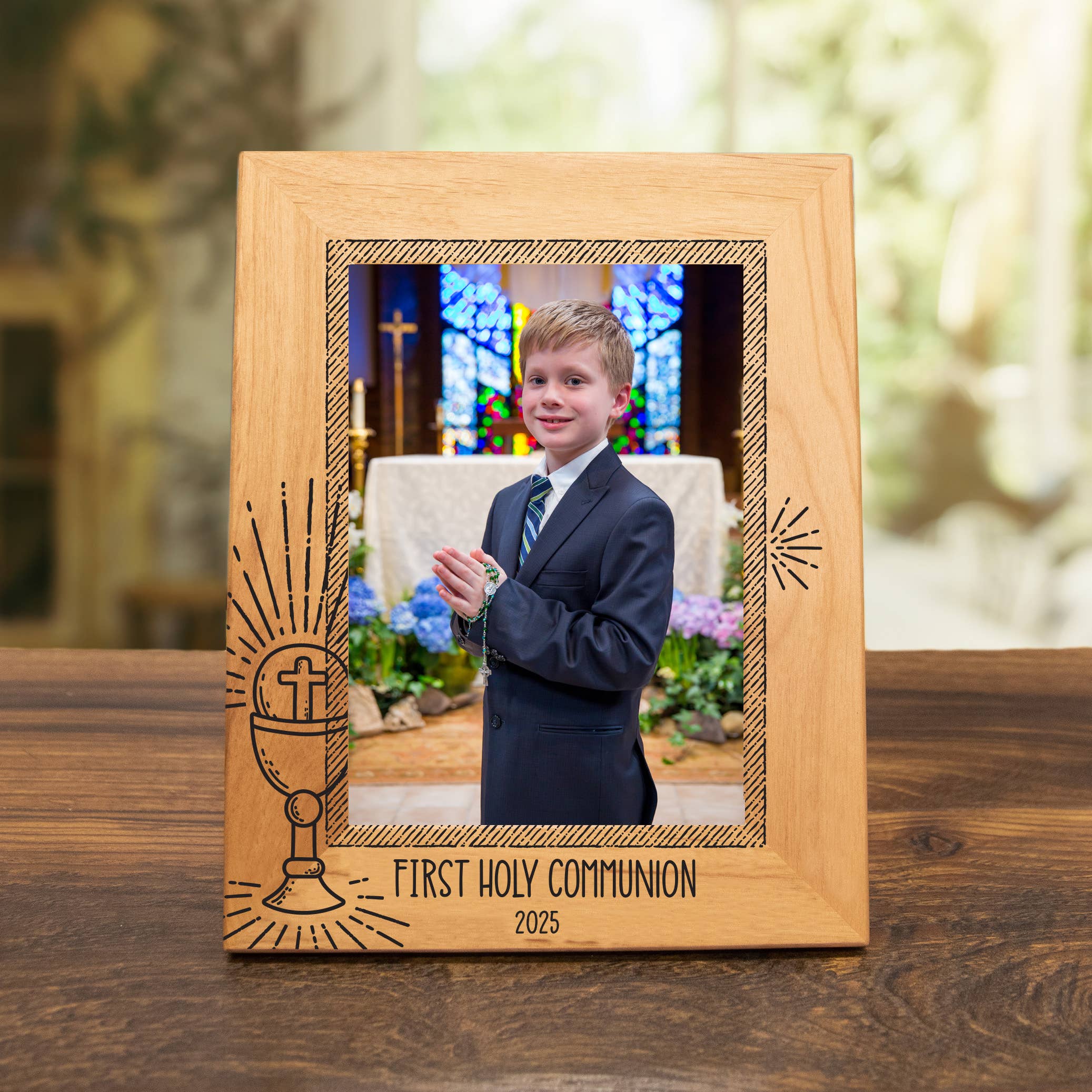 First Holy Communion Wood Picture Frame - Radiant Eucharist