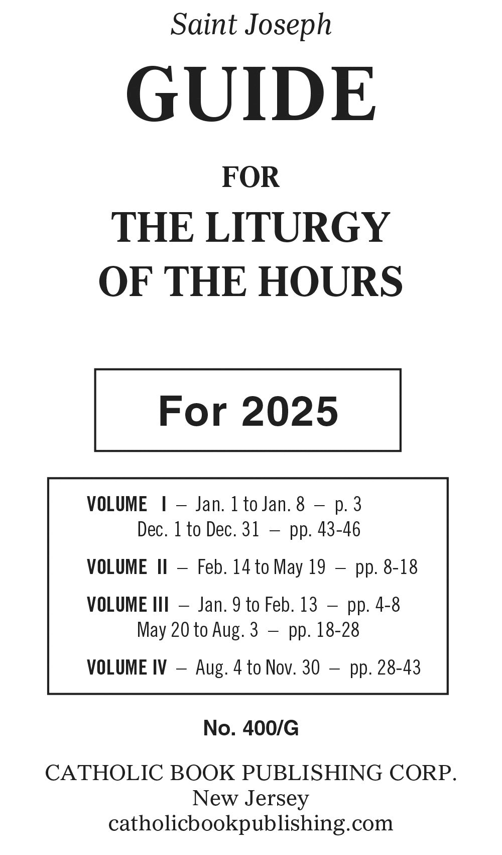 Guide for Liturgy of the Hours 2025