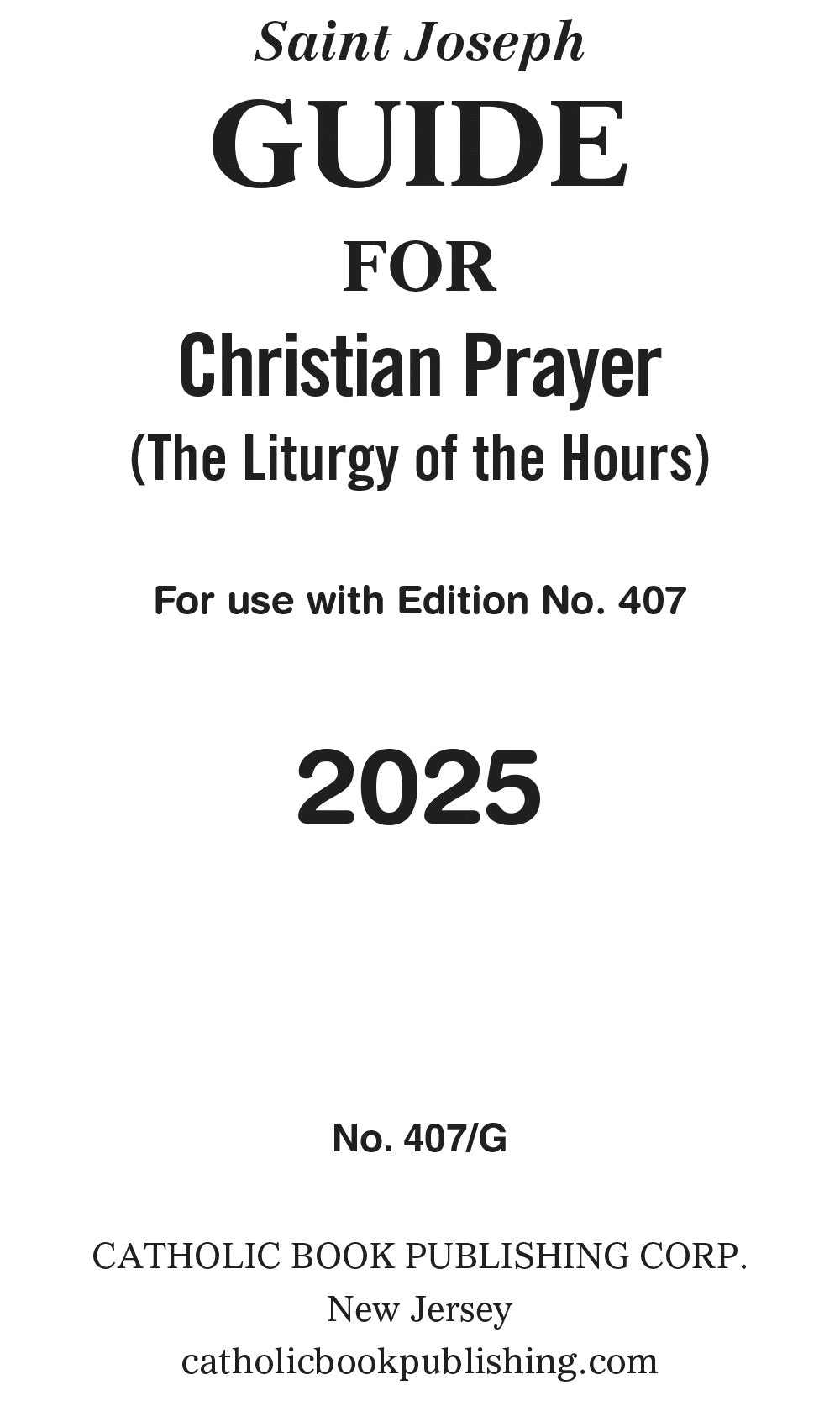 Guide for Christian Prayer 2025 [Large Print]