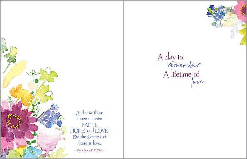 With Scripture Anniversary Greeting Card - Love Blooms