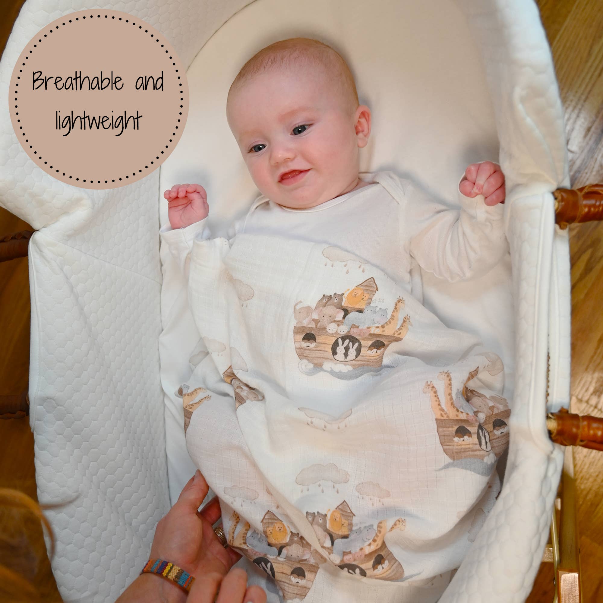 Noah's Ark Baby Swaddle Blanket