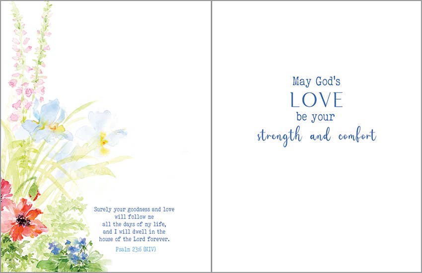 With Scripture Sympathy Card - Poppies & Butterflies