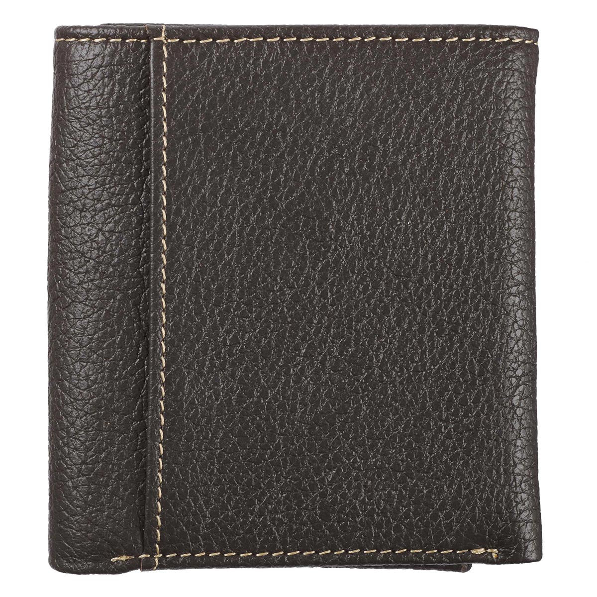 Three Crosses Espresso Brown Full Grain Leather Trifold Wallet