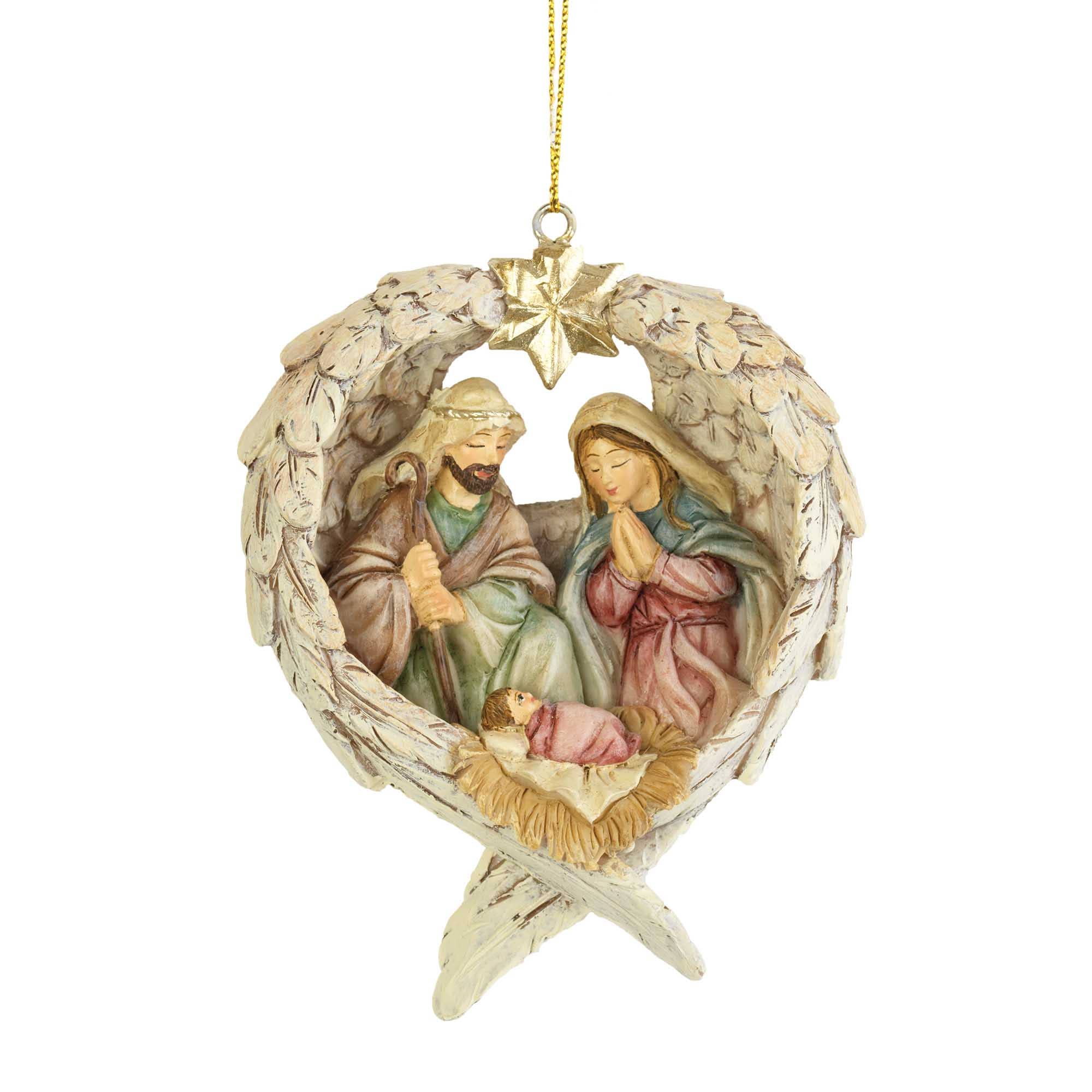 Holy Family in Wings Ornament 4"