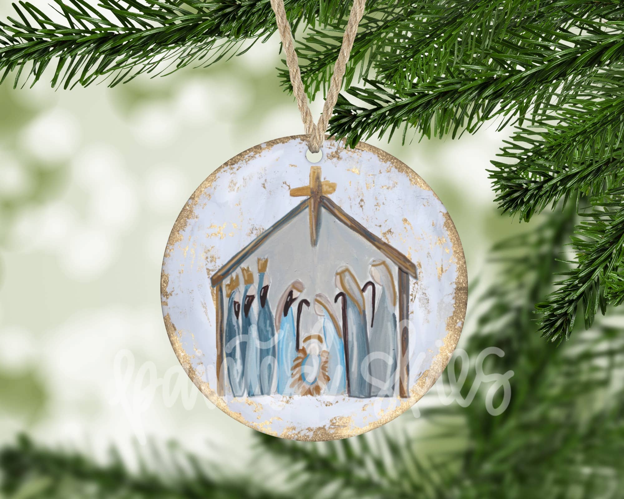 Manger Nativity Scene Christmas Ornament