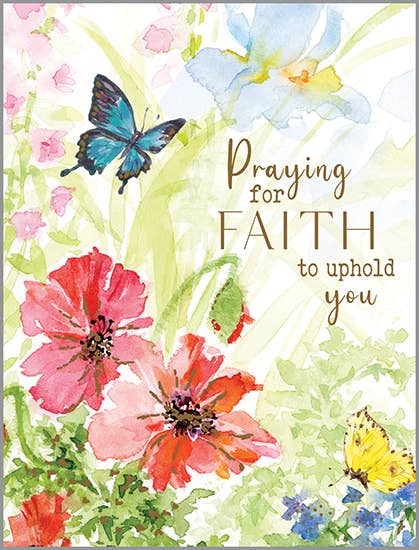 With Scripture Sympathy Card - Poppies & Butterflies