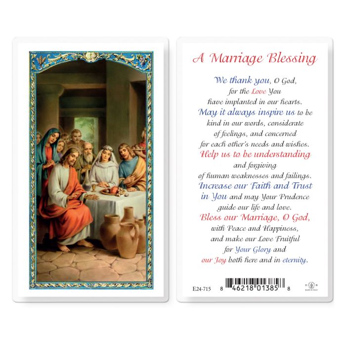 Marriage Blessing Holy Card