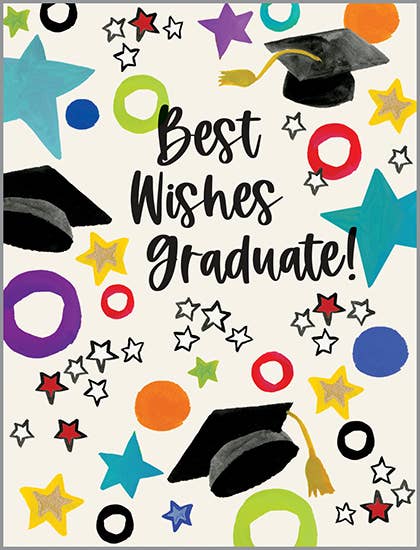 With Scripture Graduation Greeting Card - Stars & Caps