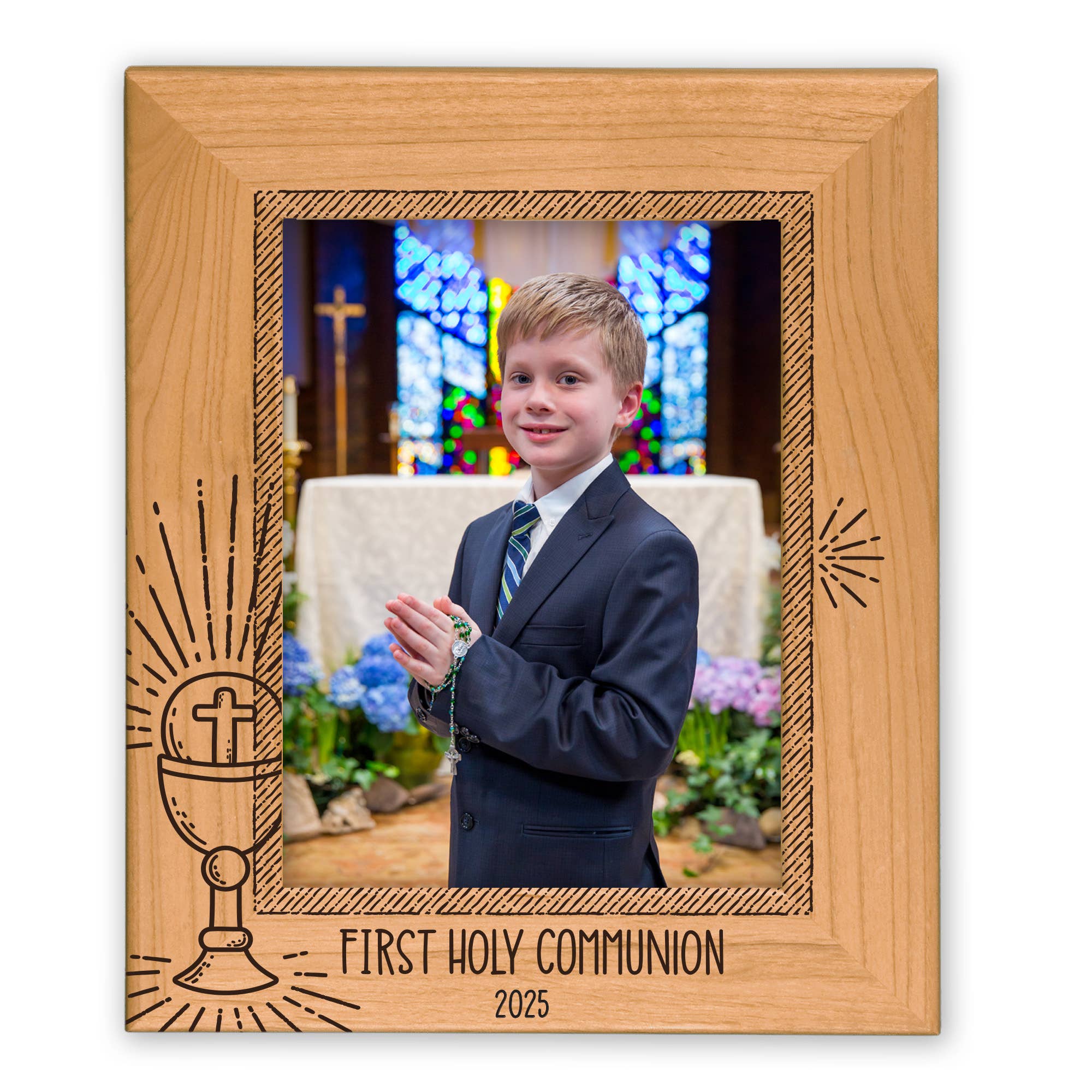 First Holy Communion Wood Picture Frame - Radiant Eucharist