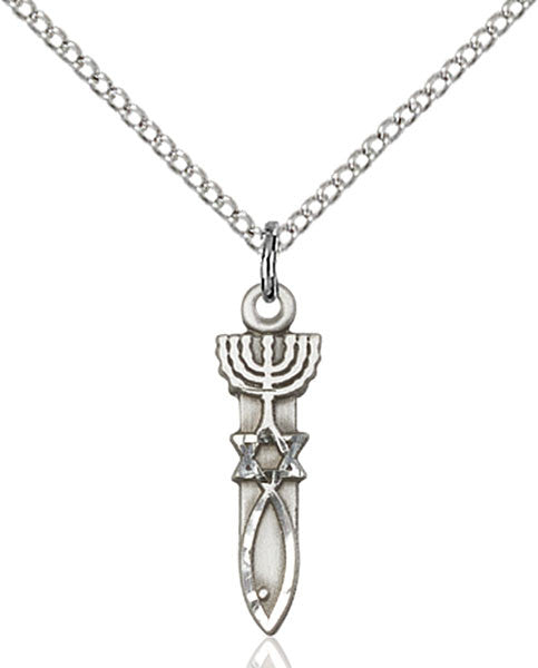 Sterling Silver Menorah / Star / Fish Pendant