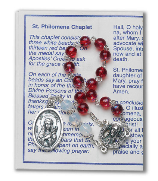 St Philomena Chaplet Glass Bead