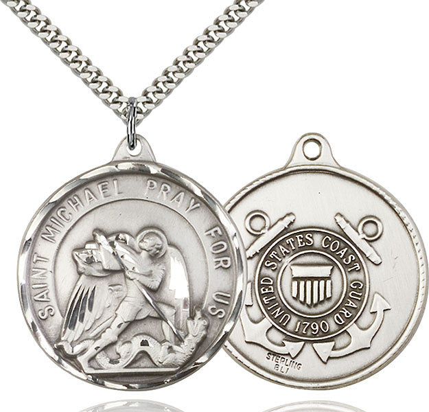 Sterling Silver St. Michael / Coast Guard Pendant