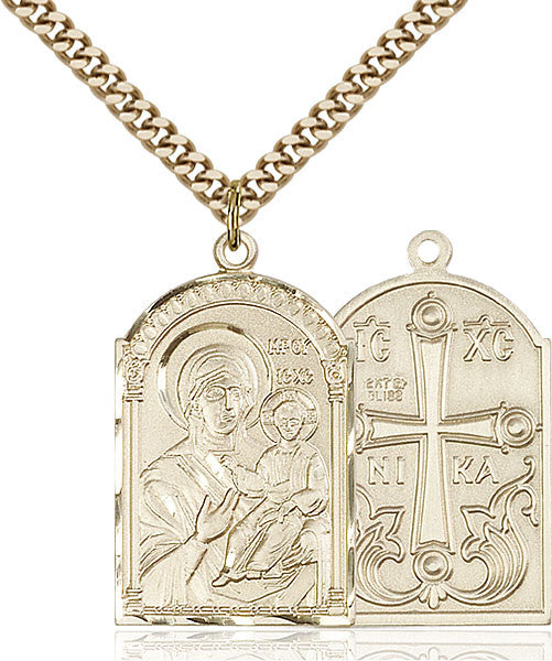 Gold Filled Mother of God Pendant