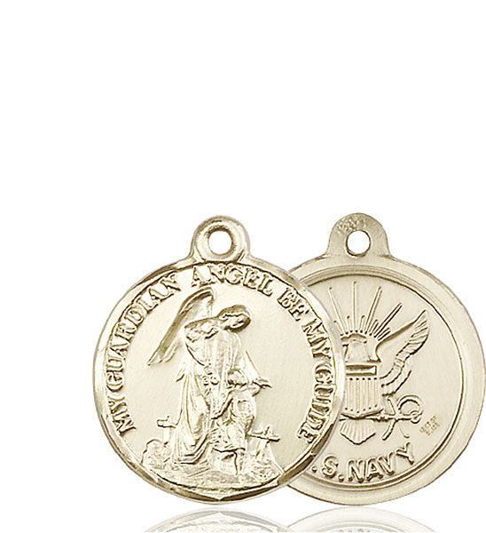 14kt Gold Guardain Angel / Navy Medal