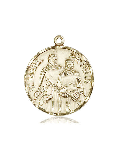 14kt Gold St. Raphael the Archangel Medal