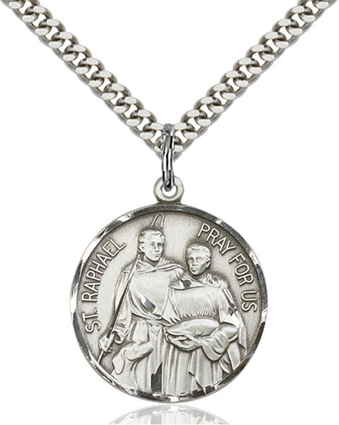 Sterling Silver St. Raphael the Archangel Pendant