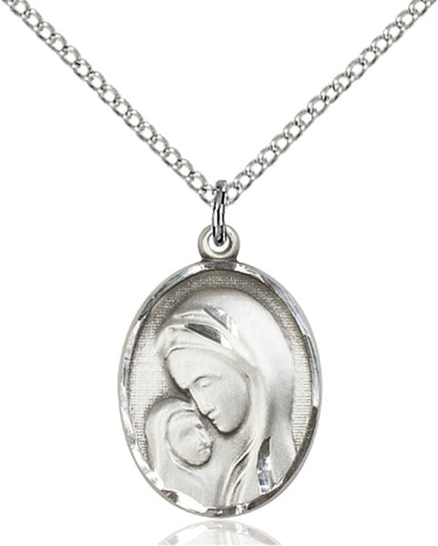 Sterling Silver Madonna & Child Pendant