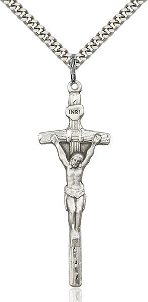 Sterling Silver Papal Crucifix Pendant