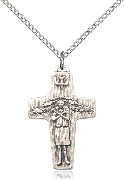 Colgante de crucifijo papal de plata esterlina