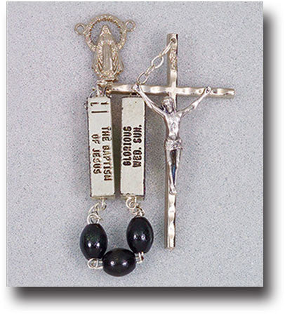 Black Rosary with Mystery Pater