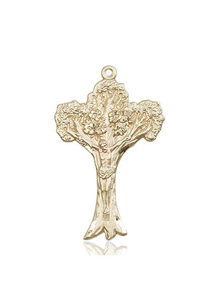 14kt Gold Crucifix Medal