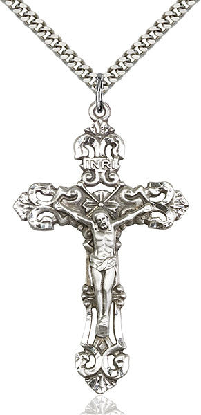 Colgante de crucifijo de plata esterlina