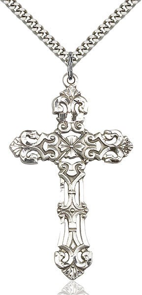 Colgante de cruz de plata esterlina