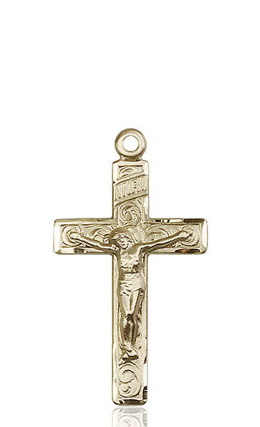 14kt Gold Crucifix Medal