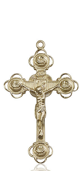 14kt Gold Crucifix Medal