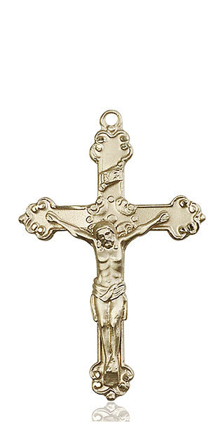 14kt Gold Crucifix Medal