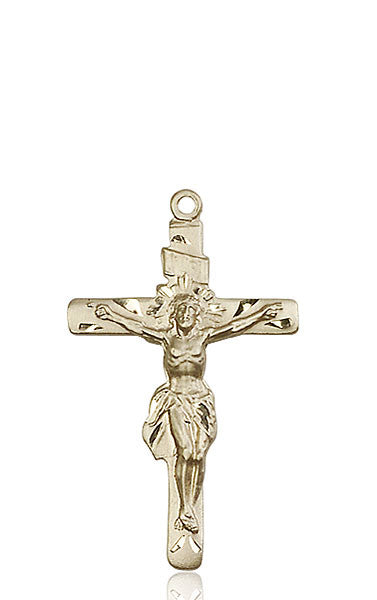 14kt Gold Crucifix Medal