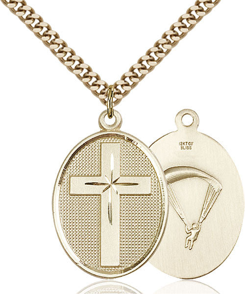 Gold Filled Cross / Paratrooper Pendant