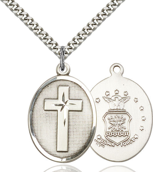 Sterling Silver Cross / Air Force Pendant