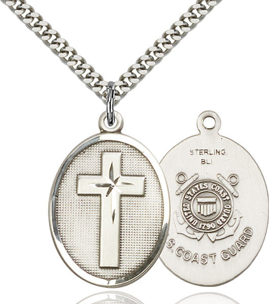 Sterling Silver Cross / Coast Guard Pendant