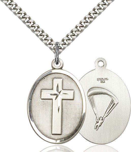 Sterling Silver Cross / Paratrooper Pendant