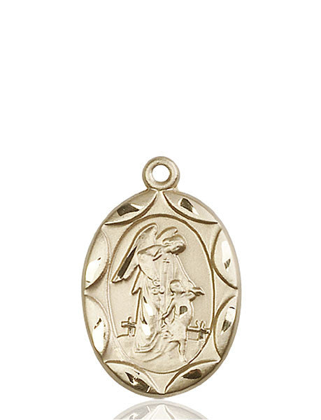 14kt Gold Guardian Angel Medal