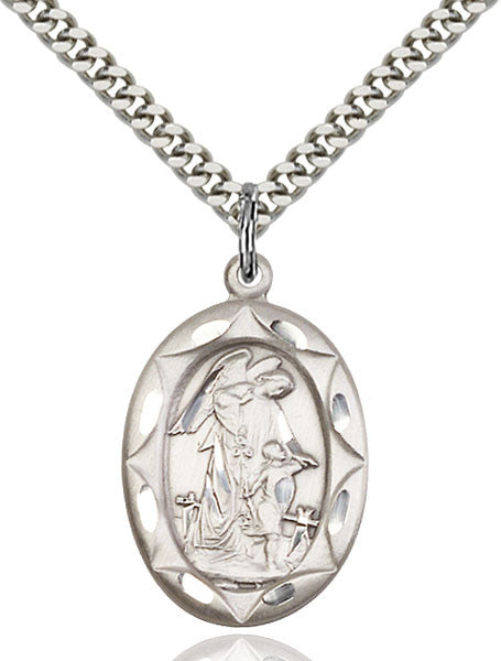 Sterling Silver Guardian Angel Pendant