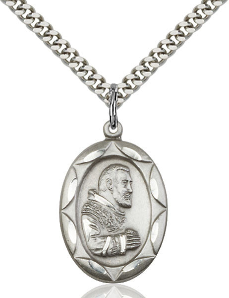 Sterling Silver St. Pio of Pietrelcina Pendant