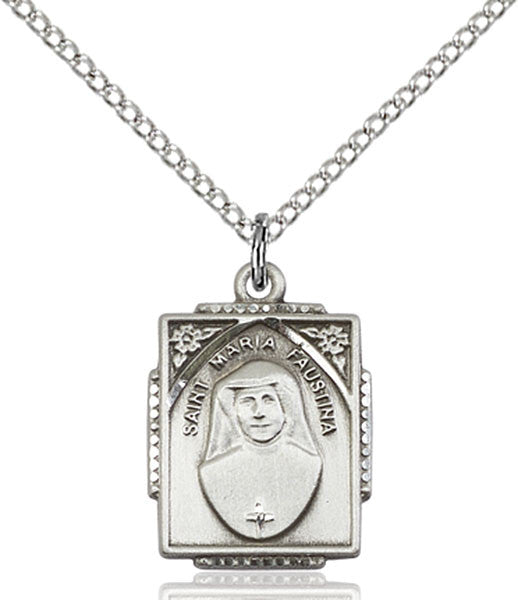 Sterling Silver St. Maria Faustina Pendant