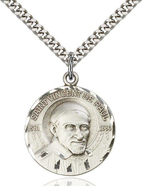 Sterling Silver St. Vincent De Paul Pendant