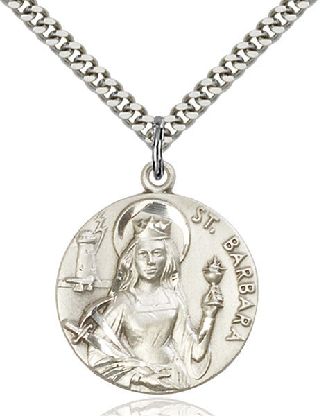 Sterling Silver St. Barbara Pendant