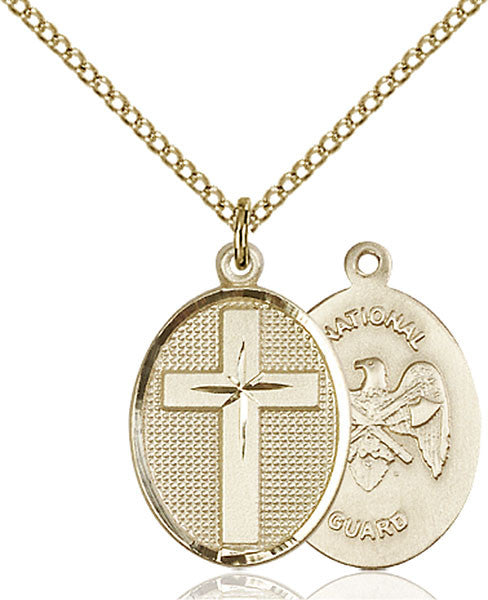 Gold Filled Cross / National Guard Pendant