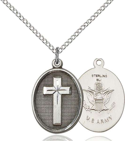 Sterling Silver Cross / Army Pendant