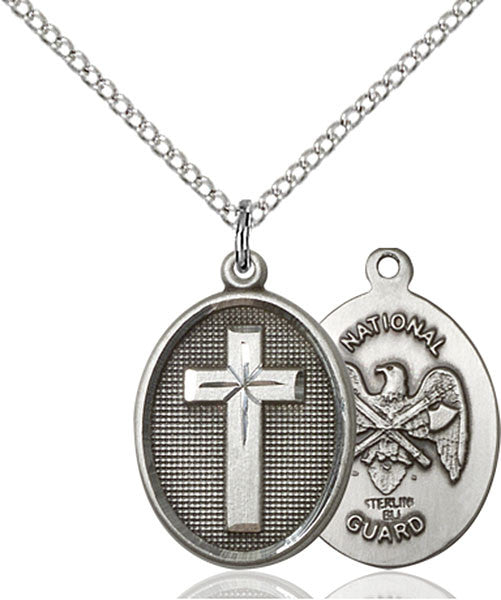 Sterling Silver Cross / National Guard Pendant