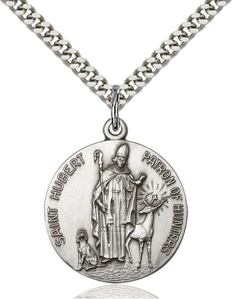 Sterling Silver St. Hubert of Liege Pendant