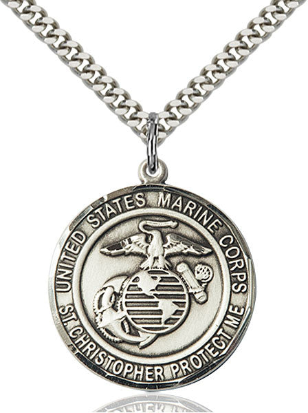 Sterling Silver MARINES/ST. CHRISTOPHER Pendant