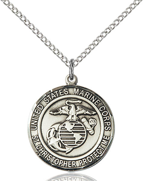 Sterling Silver MARINES/ST. CHRISTOPHER Pendant