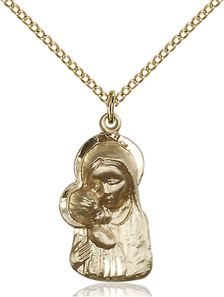 Gold Filled Madonna & Child Pendant